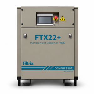 เครื่องอัดลมสกรู Filtrix FTX22+ ขนาด 30 HP (22 kW) ระบบ Permanent Magnet VSD