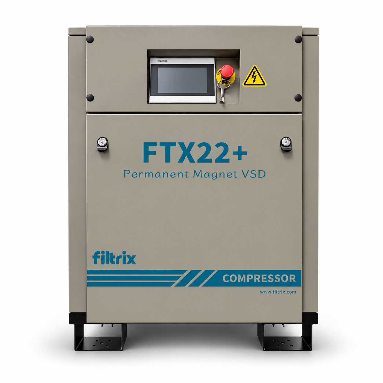 เครื่องอัดลมสกรู Filtrix FTX22+ ขนาด 30 HP (22 kW) ระบบ Permanent Magnet VSD