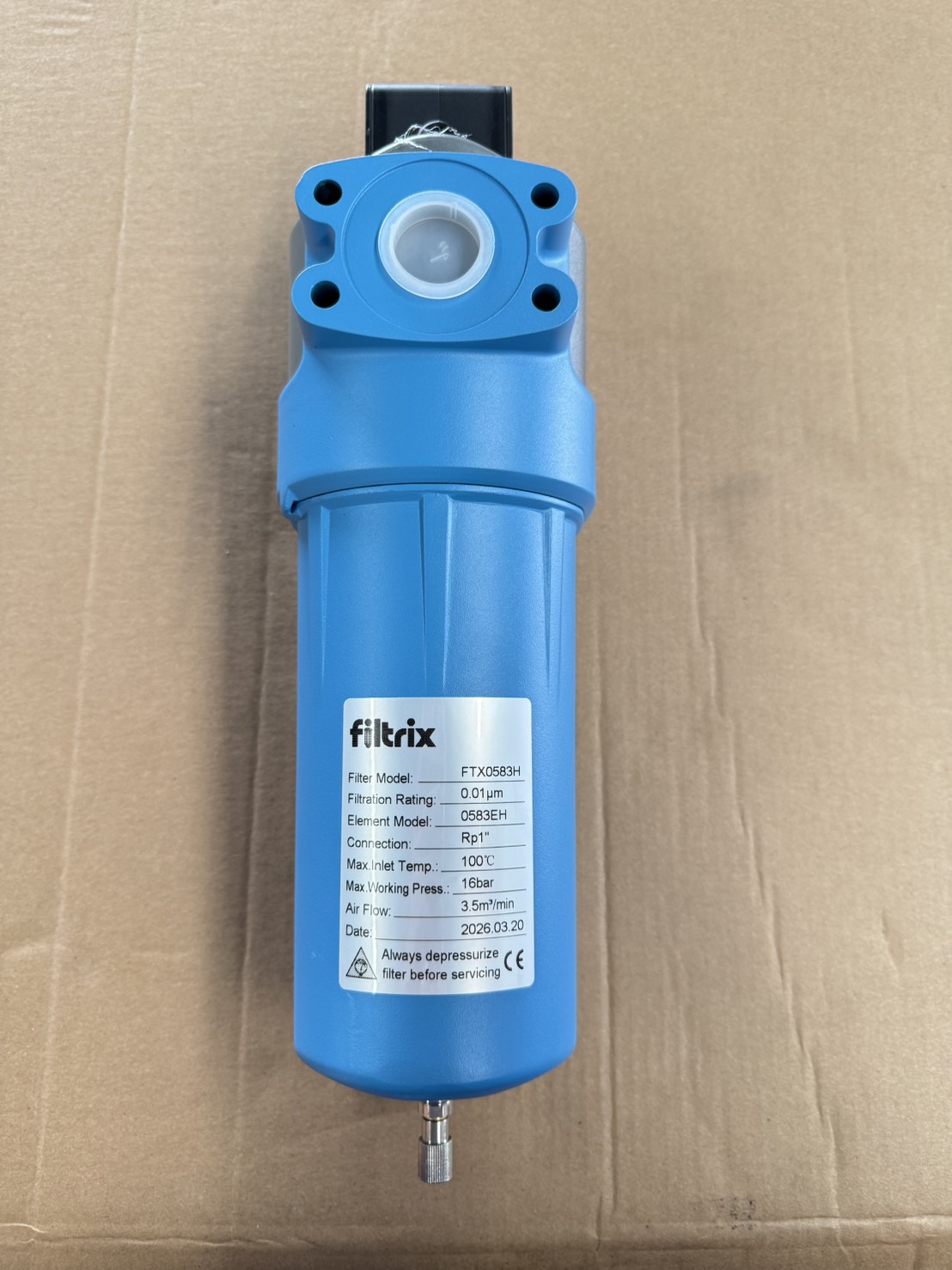 เครื่องกรองลมอัด Filtrix FTX0583H ความละเอียด 0.01 ไมครอน อัตราการไหล 3.5 m³/min - Image 5