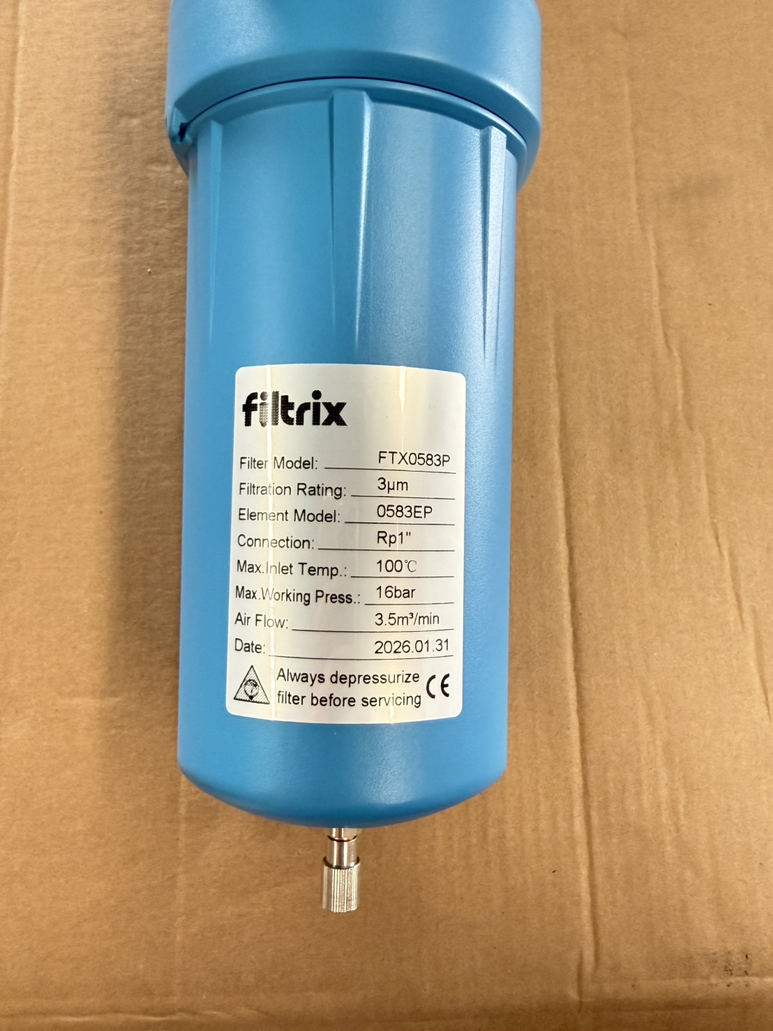 ไส้กรองลมอัดพร้อมกระบอกกรอง Filtrix FTX0583P ขนาด 3 Micron - Image 6