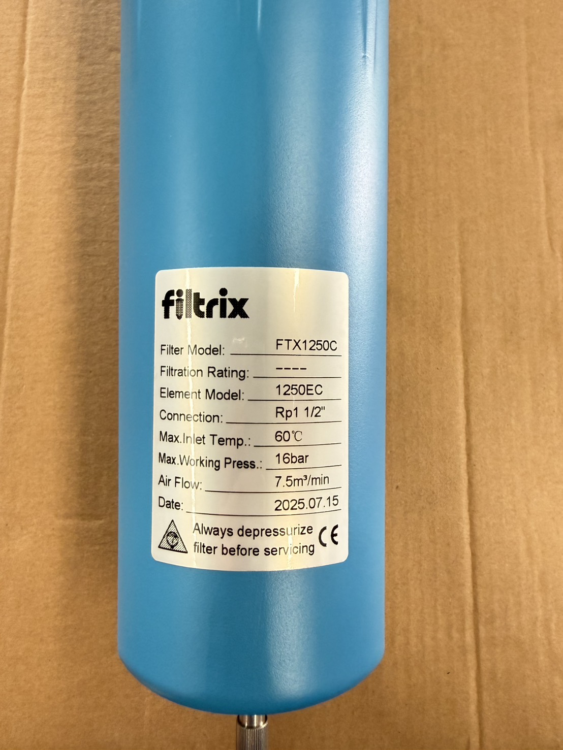 ตัวกรองลมอัด Filtrix FTX1250C ขนาด 1½ นิ้ว อัตราการไหล 7.5 m³/min - Image 6