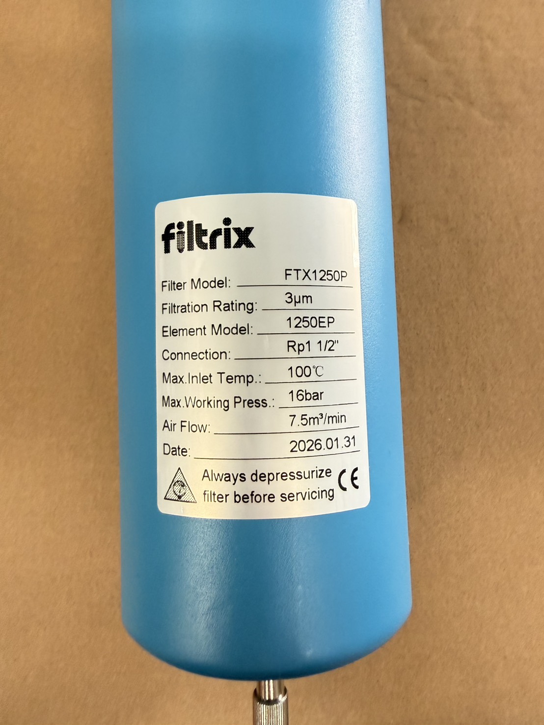 ไส้กรองลมอัด Filtrix FTX1250P ขนาด 3 ไมครอน (Compressed Air Filter) - Image 8