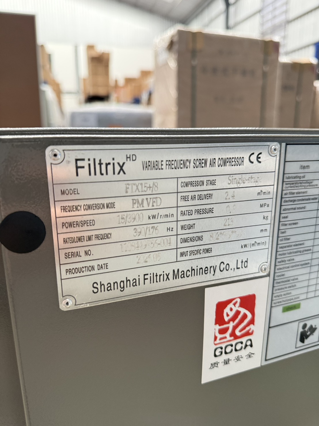 เครื่องอัดลมสกรู Filtrix FTX15+ ขนาด 20 HP (15 kW) ระบบ Permanent Magnet VSD - Image 6