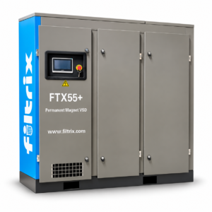 เครื่องอัดลมสกรู Filtrix FTX55+ ขนาด 75 HP (55 kW) ระบบ Permanent Magnet VSD