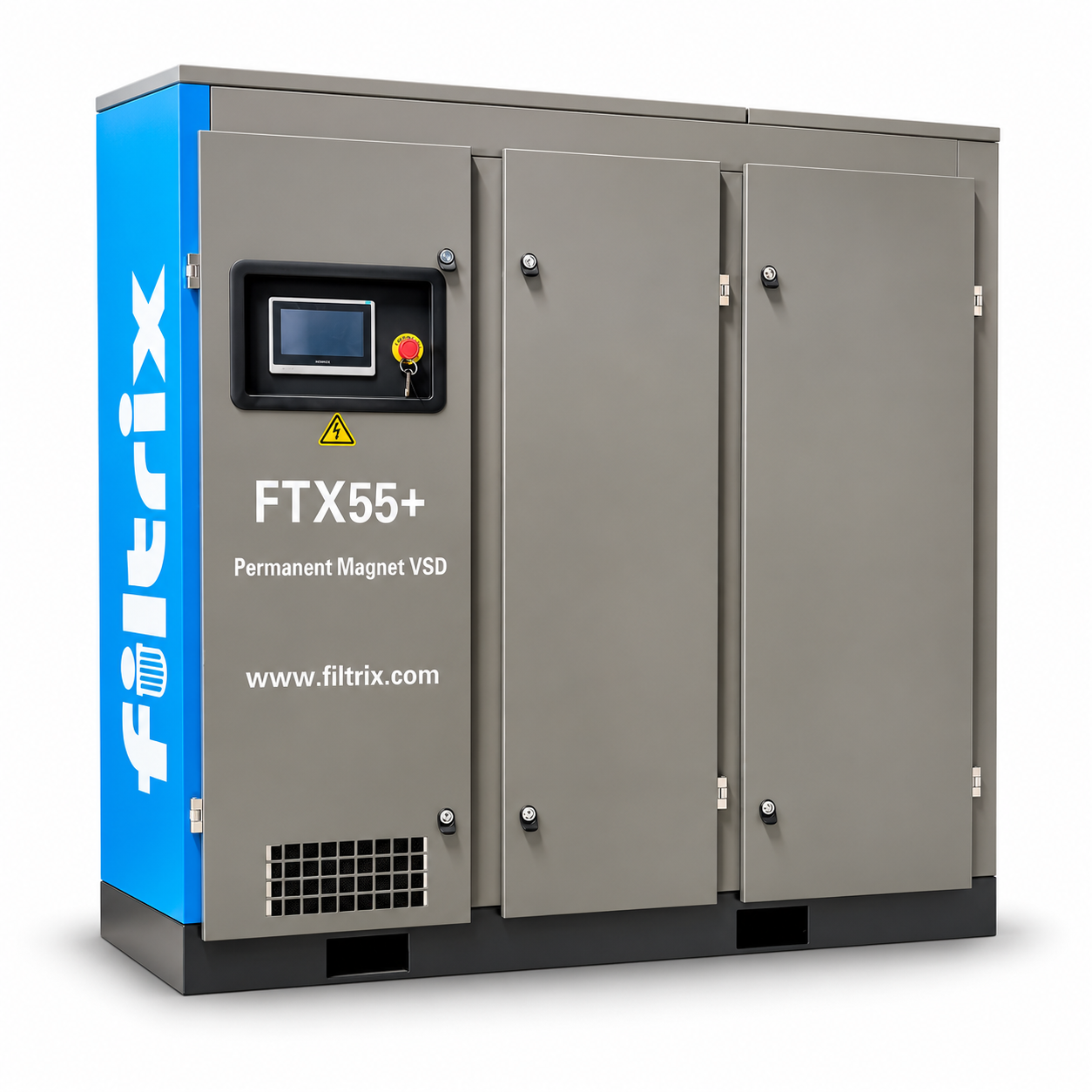เครื่องอัดลมสกรู Filtrix FTX55+ ขนาด 75 HP (55 kW) ระบบ Permanent Magnet VSD