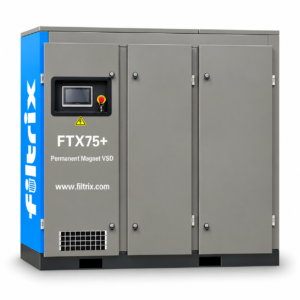 เครื่องอัดลมสกรู Filtrix FTX75+ ขนาด 100 HP (75 kW) ระบบ Permanent Magnet VSD