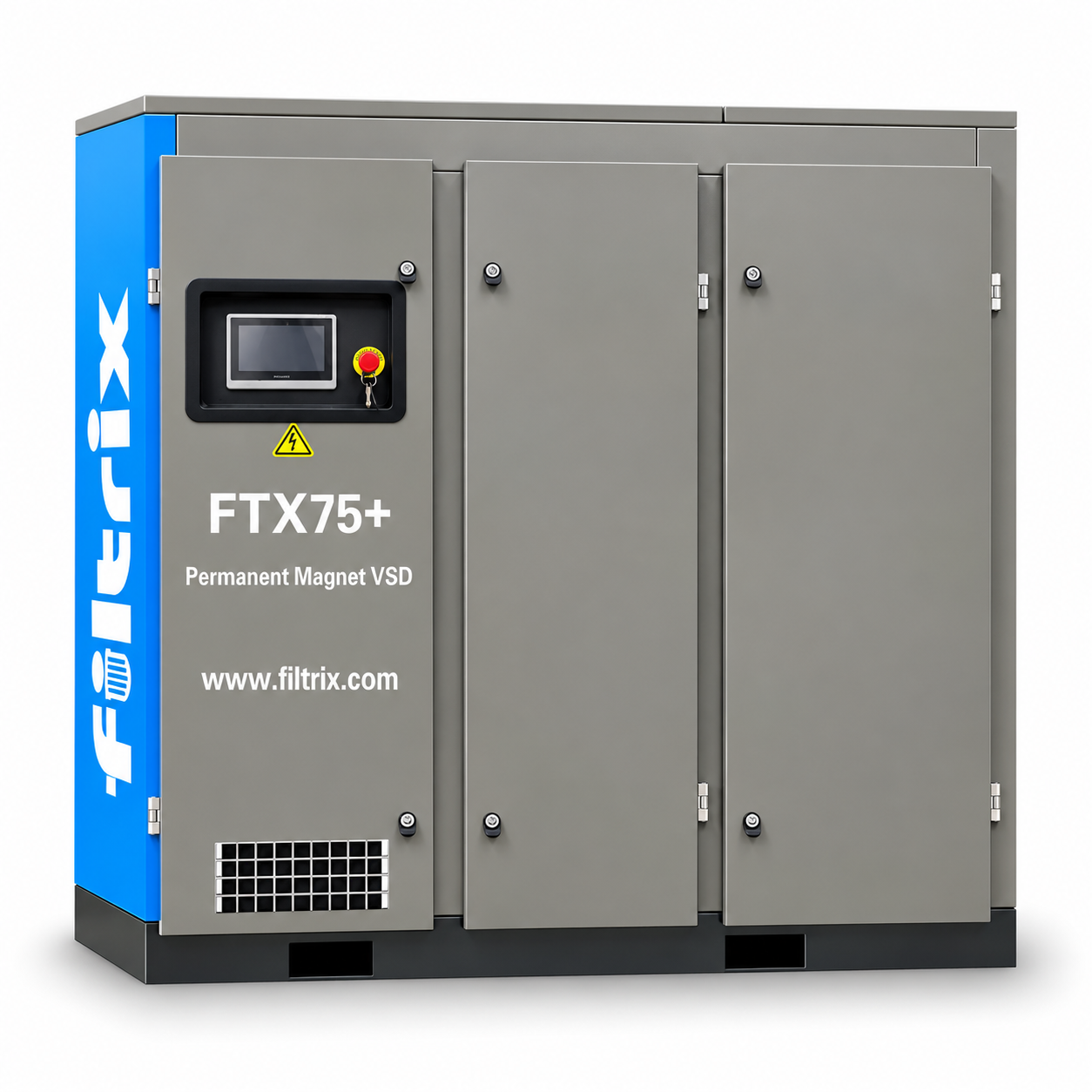 เครื่องอัดลมสกรู Filtrix FTX75+ ขนาด 100 HP (75 kW) ระบบ Permanent Magnet VSD